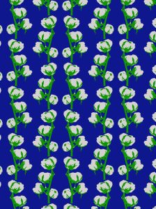 cotton flower blue base
